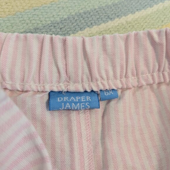 ⭐ Girl's Draper James Pink/White Striped Pull On Shorts 6X - Picture 4 of 6